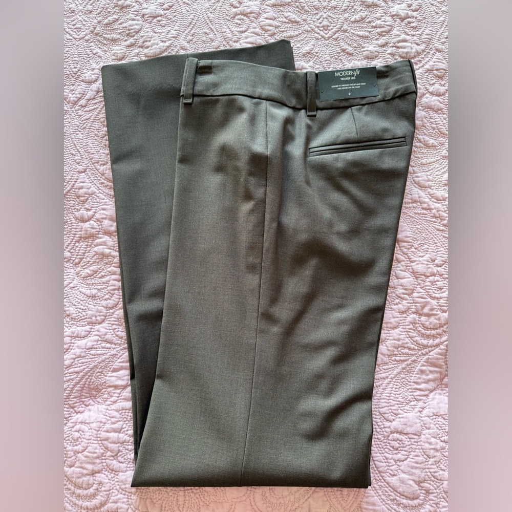 NWT Ann Taylor Modern Fit Grey/Brown “Charcoal” Pants Size 0